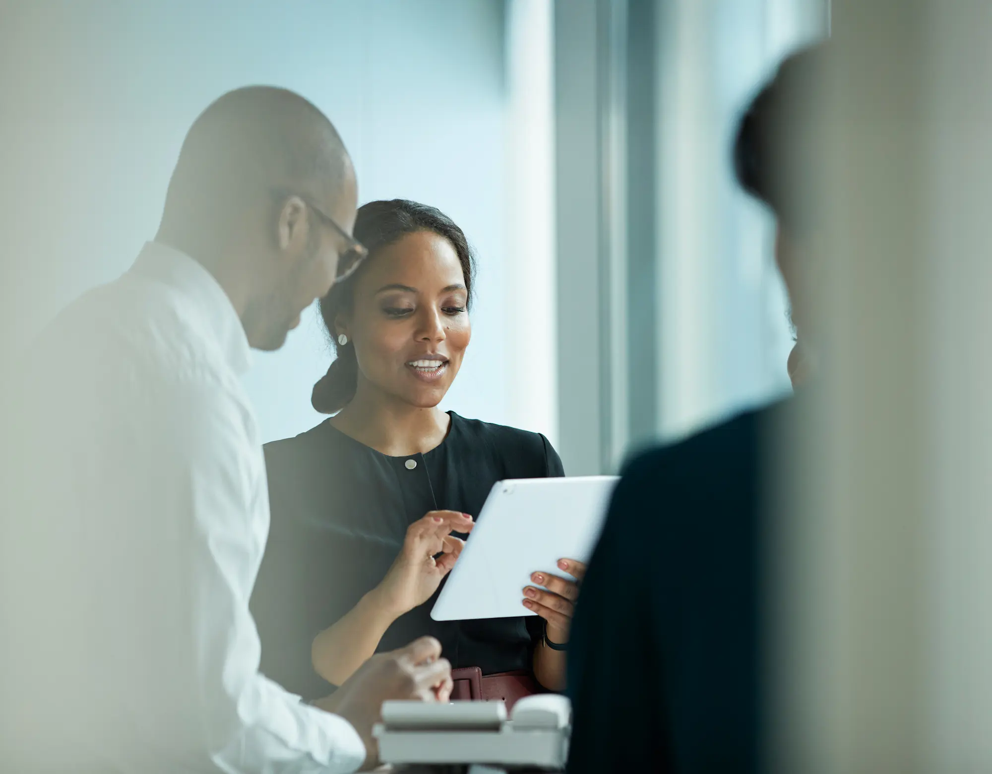 Abstract image of coworkers in an office