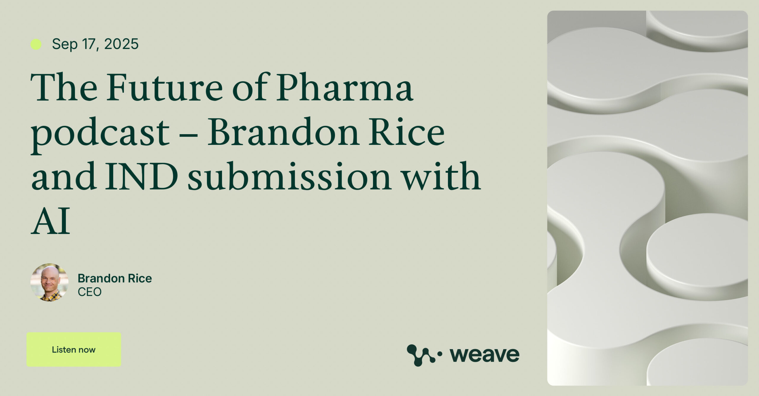 The Future of Pharma podcast – Brandon Rice and IND submission with AI