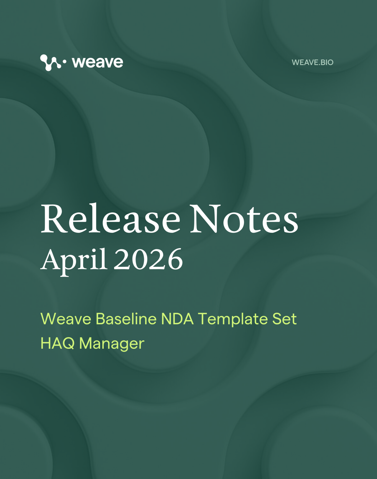Update Note NDA Submission Templates and HAQ Manager Updates